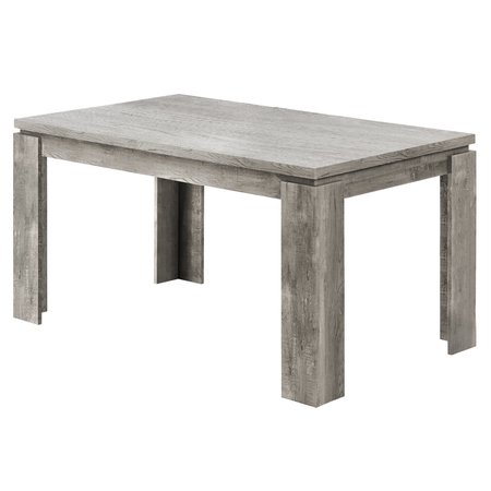 Monarch Specialties Dining Table, 60" Rectangular, Kitchen, Dining Room, Laminate, Grey, Contemporary, Modern I 1087